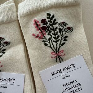 New & Other Stories Cream Floral Socks - 2 Pairs